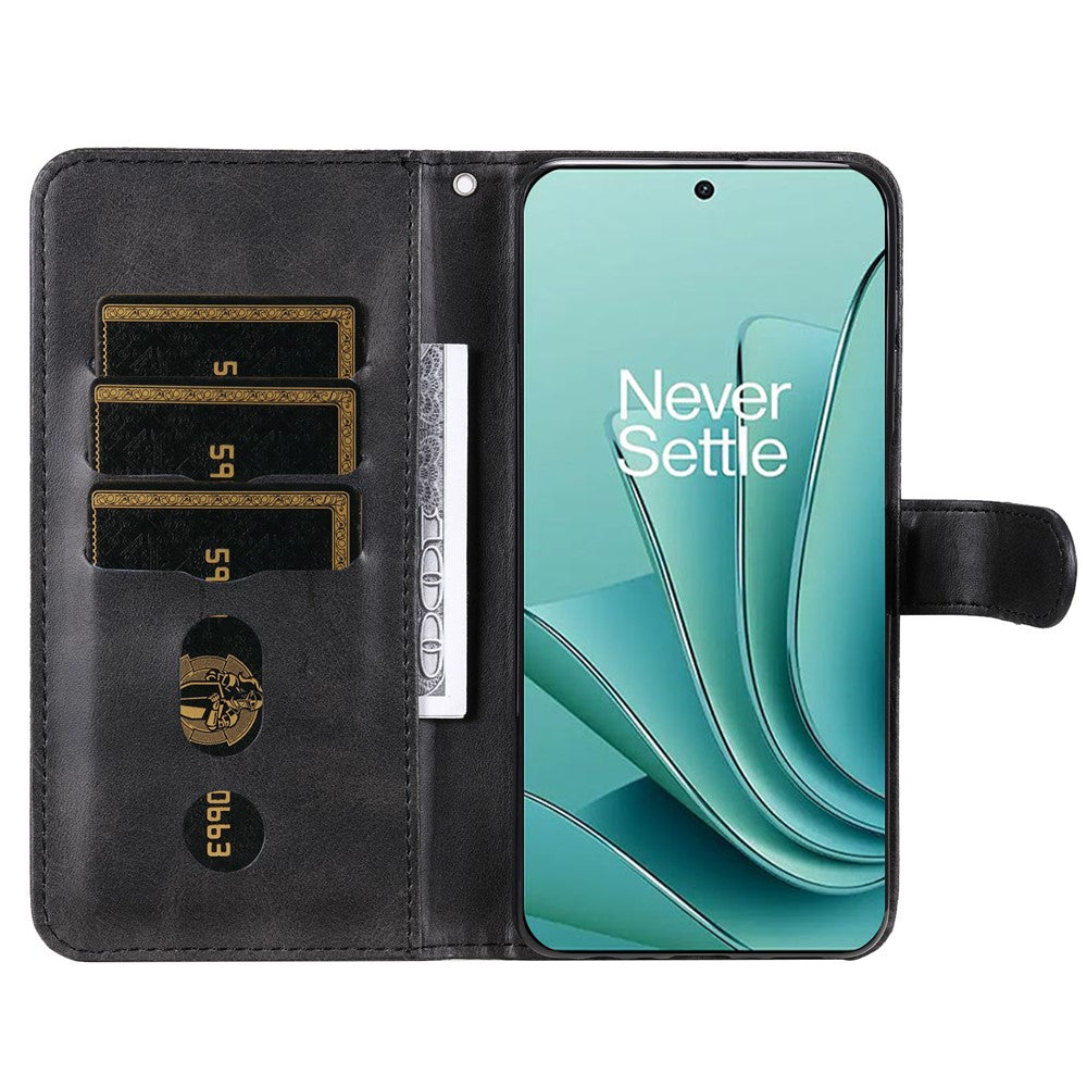 OnePlus Nord 3 5G / Ace 2V Dragkedja Ficka Hopfällbar Stativ Plånboksfodral Kalvtextur Mobilmobilfodral