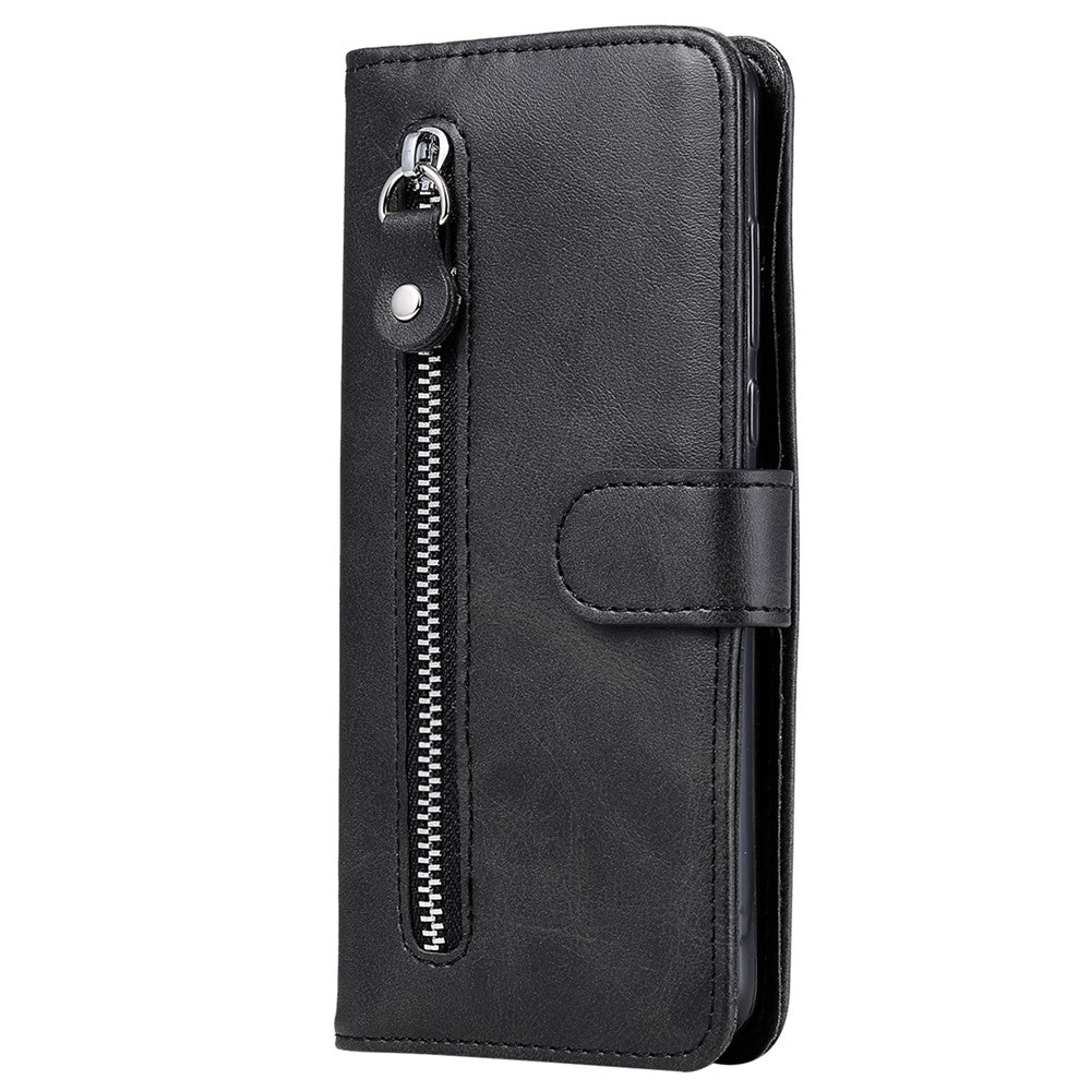 OnePlus Nord 3 5G / Ace 2V Dragkedja Ficka Hopfällbar Stativ Plånboksfodral Kalvtextur Mobilmobilfodral