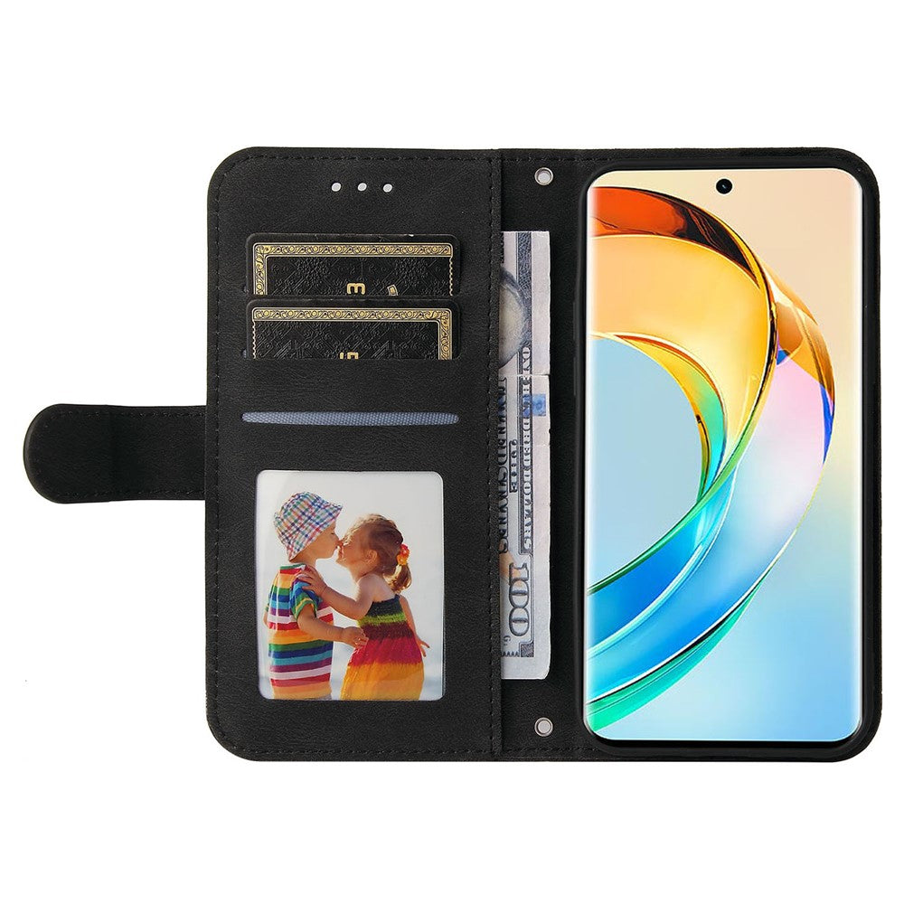 Honor X50 5G / X9b 5G / Magic6 Lite 5G / X50 GT 5G Läderplånboksfodral med pekskärm, mobilskal med stativ och rem