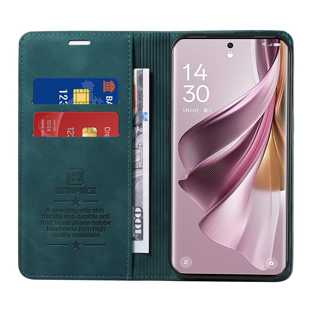 BETOPNICE 003 For Oppo Reno10 Pro+ 5G PU Leather RFID Blocking Wallet Shell Flip Stand Phone Case