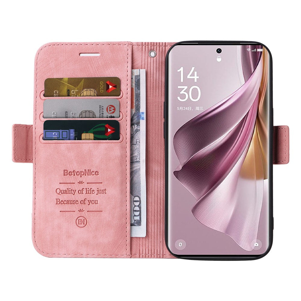 BETOPNICE 001 For Oppo Reno10 Pro+ 5G PU Leather Phone Case Folding Stand Wallet Shockproof Cover