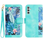 Til Samsung Galaxy A53 5G Etui med Blomstermønster, Telefonstativ og Kortholder i Læder