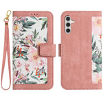Til Samsung Galaxy A53 5G Etui med Blomstermønster, Telefonstativ og Kortholder i Læder