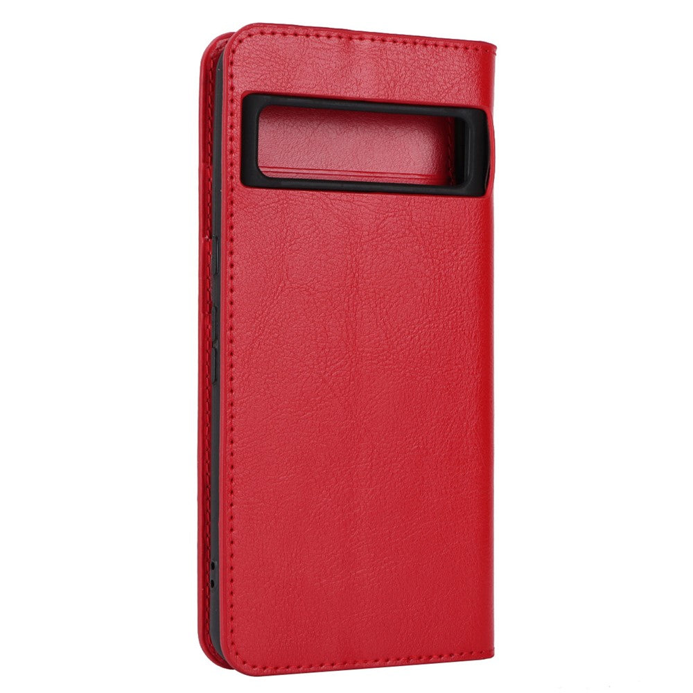 Genuine Cow Leather Cover for Google Pixel 8 Pro Crazy Horse Texture Wallet Stand Phone Case