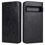 Genuine Cow Leather Cover for Google Pixel 8 Pro Crazy Horse Texture Wallet Stand Phone Case