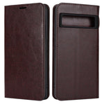 Genuine Cow Leather Cover for Google Pixel 8 Pro Crazy Horse Texture Wallet Stand Phone Case
