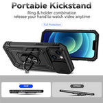 Slide Kameraskyddsskal till iPhone 15 Plus Skal Metallring Stativ PC + TPU Skal