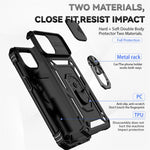 Slide Kameraskyddsskal till iPhone 15 Plus Skal Metallring Stativ PC + TPU Skal
