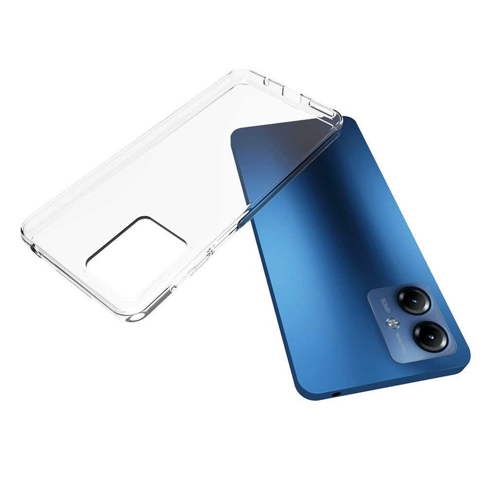 For Motorola Moto G14 4G Soft TPU Phone Cover Ultra-Thin Transparent Smartphone Case (Large Rear Lens Hole)