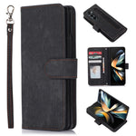 For Samsung Galaxy Z Fold5 5G PU Leather+PC Wallet Phone Case Stand Skin-touch Protective Cover