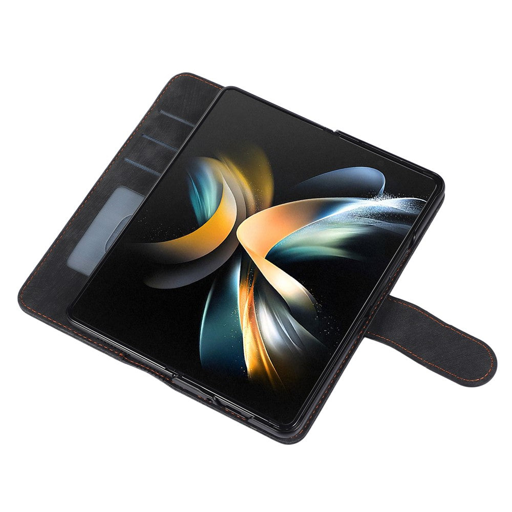 For Samsung Galaxy Z Fold5 5G PU Leather+PC Wallet Phone Case Stand Skin-touch Protective Cover