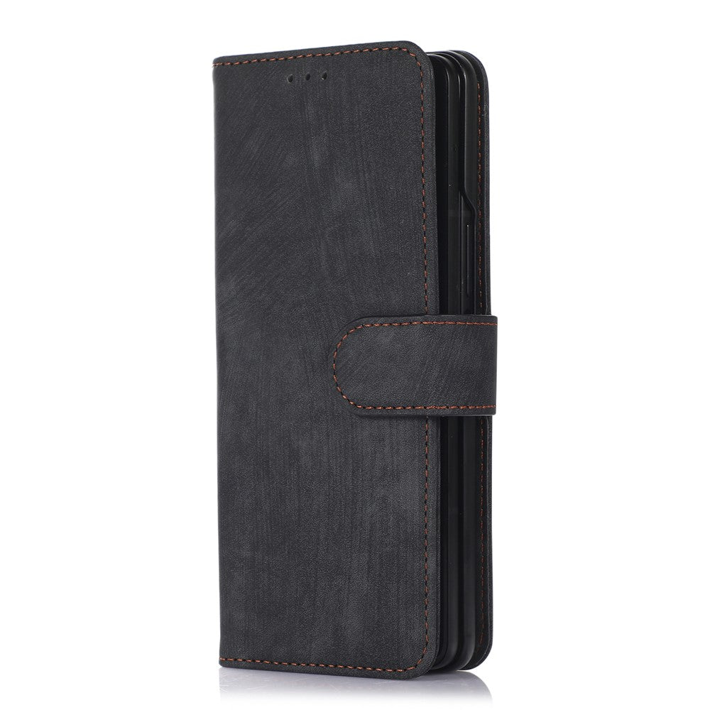 For Samsung Galaxy Z Fold5 5G PU Leather+PC Wallet Phone Case Stand Skin-touch Protective Cover