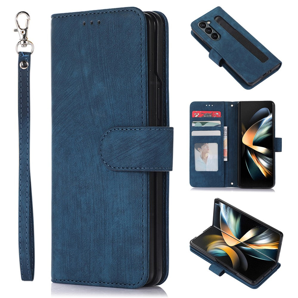 For Samsung Galaxy Z Fold5 5G PU Leather+PC Wallet Phone Case Stand Skin-touch Protective Cover