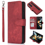 For Samsung Galaxy Z Fold5 5G PU Leather+PC Wallet Phone Case Stand Skin-touch Protective Cover