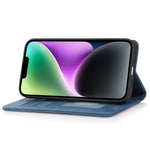 For iPhone 15 Magnetic Auto-absorbed PU Leather Phone Case Support Stand Wallet Cover