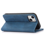 For iPhone 15 Magnetic Auto-absorbed PU Leather Phone Case Support Stand Wallet Cover