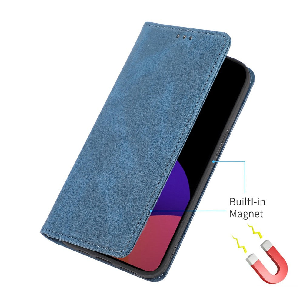 For iPhone 15 Magnetic Auto-absorbed PU Leather Phone Case Support Stand Wallet Cover