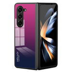 Til Samsung Galaxy Z Fold5 5G Hærdet Glas Telefoncover Gradient Farve PC+TPU Beskyttelsescover