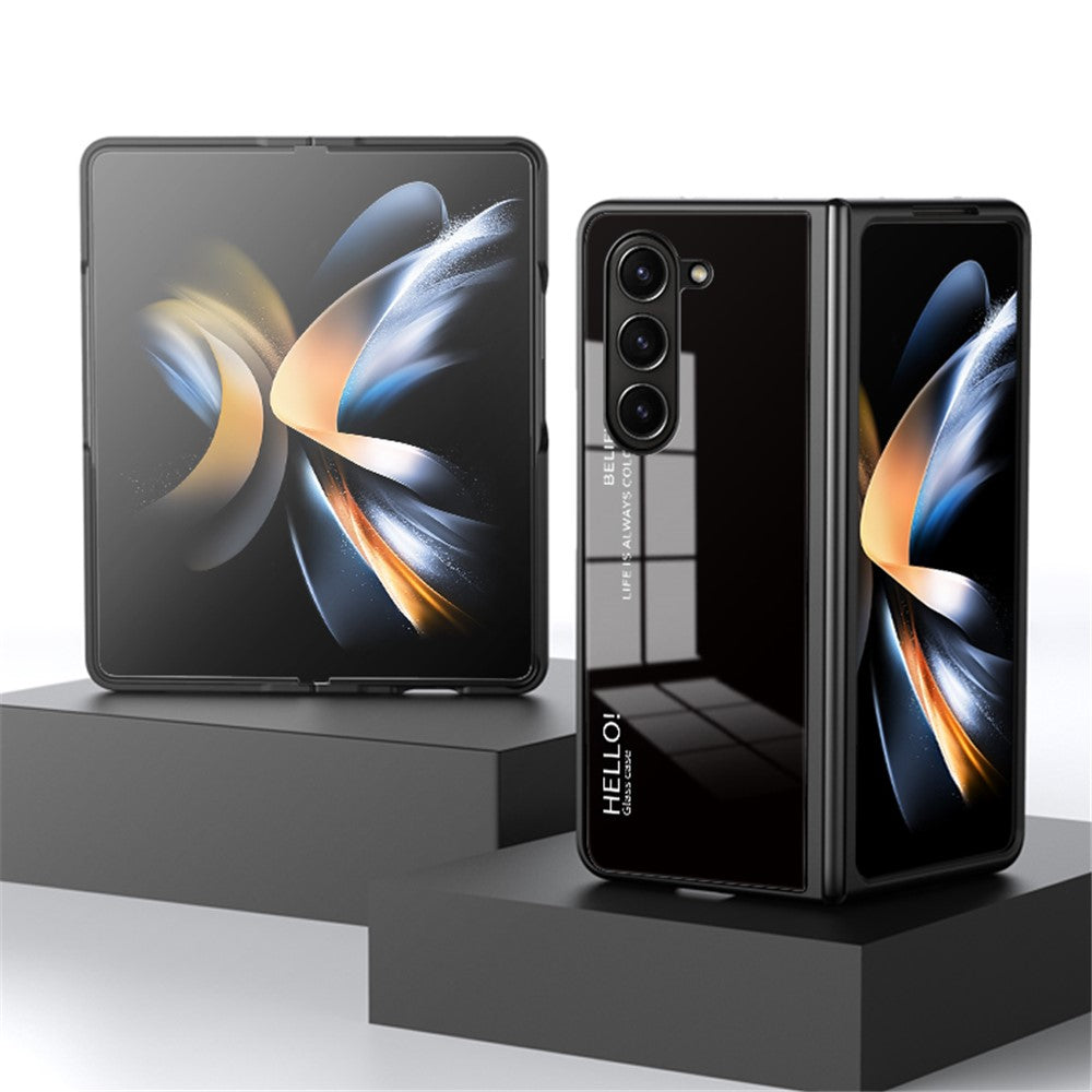 Til Samsung Galaxy Z Fold5 5G Hærdet Glas Telefoncover Gradient Farve PC+TPU Beskyttelsescover