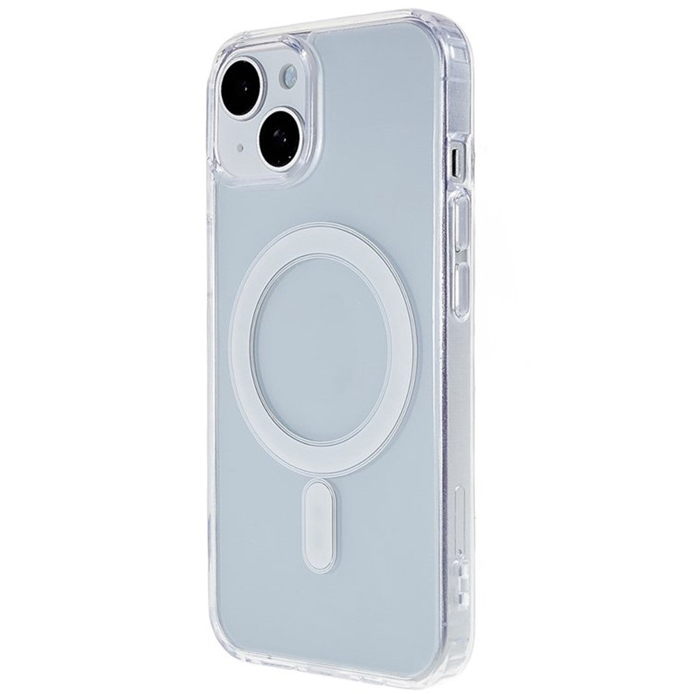 Til iPhone 15 Plus Gennemsigtigt Magnetisk Telefoncover Kompatibel med MagSafe Akryl + TPU Stødsikkert Cover
