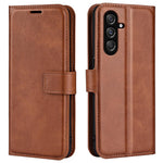 For Samsung Galaxy F34 5G / M34 5G Calf Texture Wallet Stand Cell Phone Cover Magnetic Closure PU Leather Case