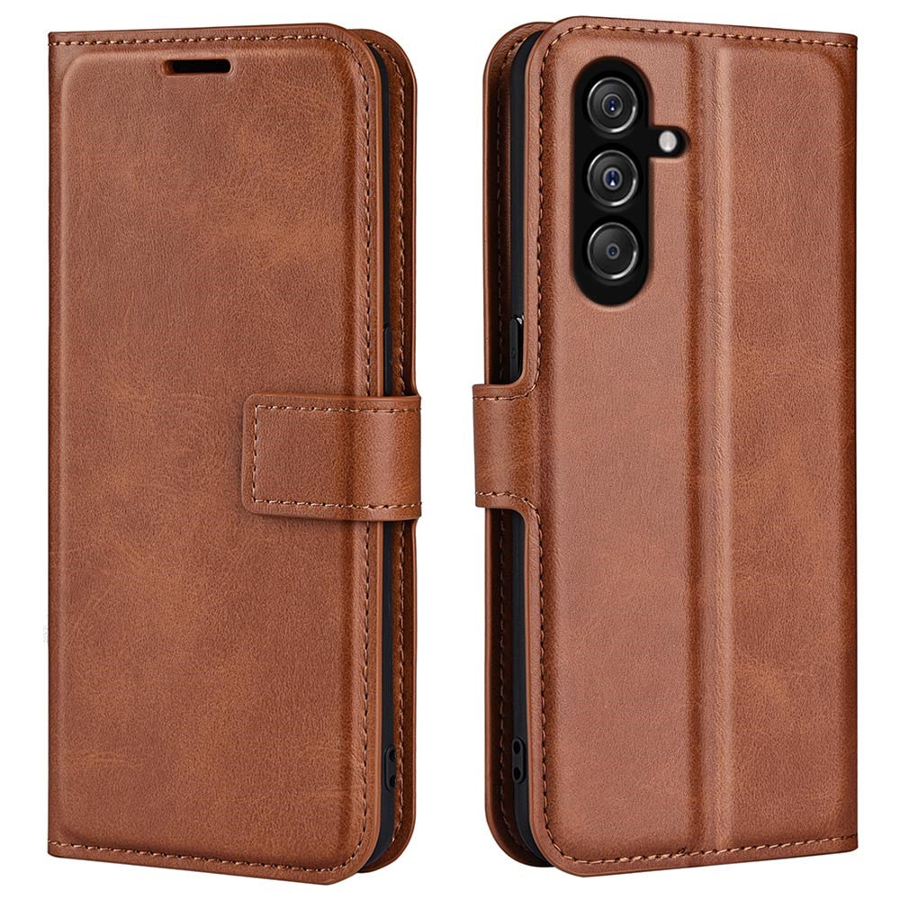 For Samsung Galaxy F34 5G / M34 5G Calf Texture Wallet Stand Cell Phone Cover Magnetic Closure PU Leather Case