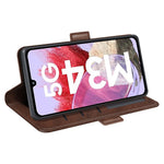 For Samsung Galaxy F34 5G / M34 5G Calf Texture Phone Case Supporting Stand Wallet Leather Phone Cover