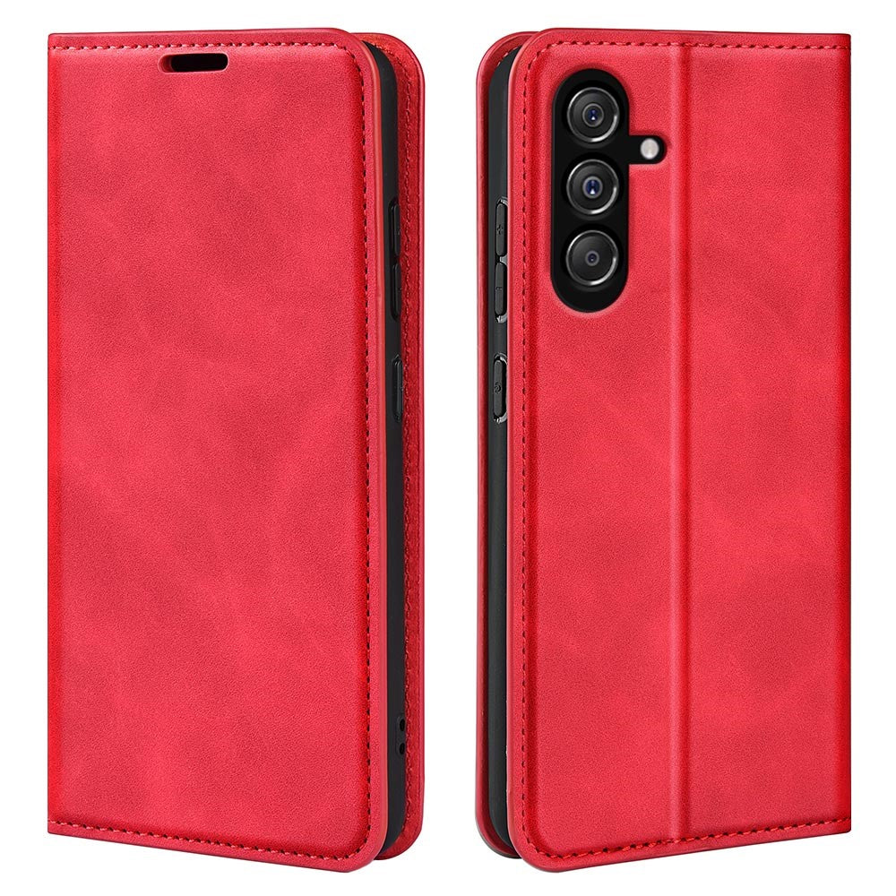 Samsung Galaxy F34 5G / M34 5G ridsefast Skin-touch-etui i PU-læder med stativ, mobilcover