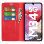 Samsung Galaxy F34 5G / M34 5G ridsefast Skin-touch-etui i PU-læder med stativ, mobilcover