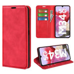 Samsung Galaxy F34 5G / M34 5G ridsefast Skin-touch-etui i PU-læder med stativ, mobilcover