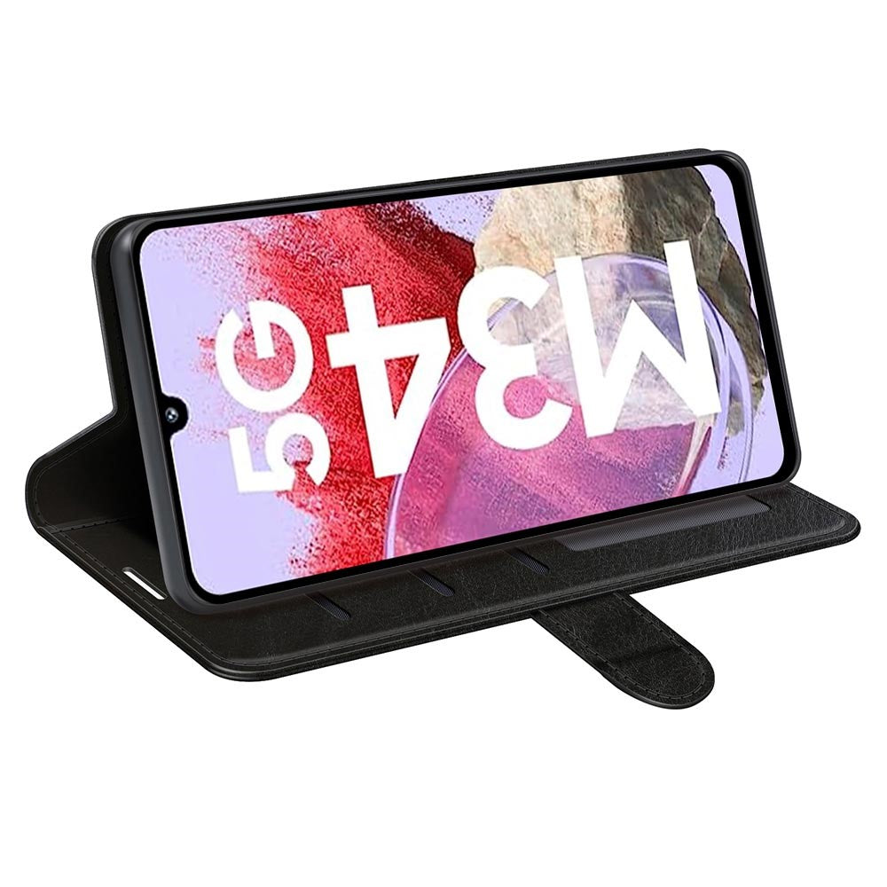 For Samsung Galaxy F34 5G / M34 5G Anti-Scratch PU Leather Cell Phone Cover Stand Crazy Horse Texture Wallet Case