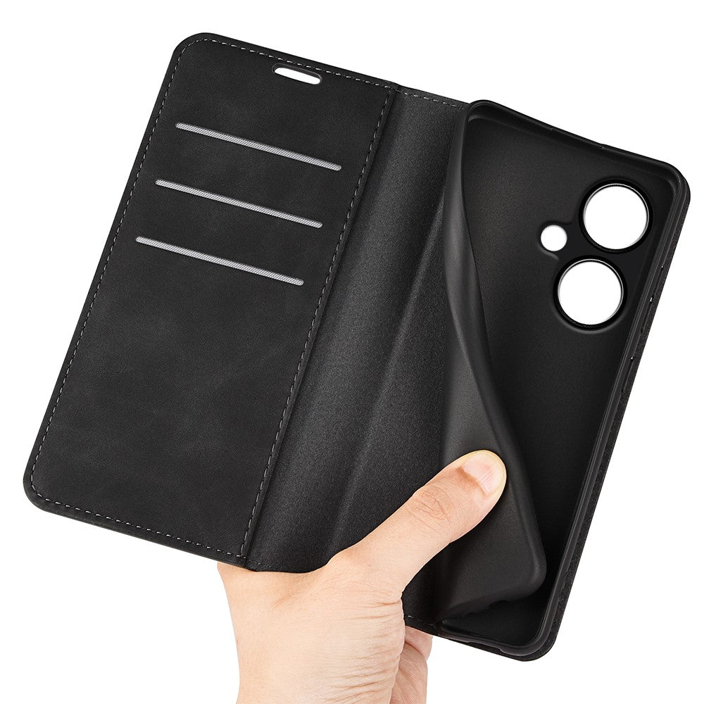 For Oppo K11 5G Skin-touch Wallet Stand Phone Cover Slim-Fit Shockproof TPU + PU Leather Phone Case