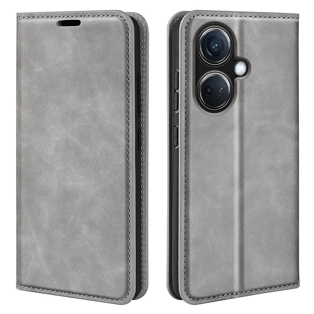 For Oppo K11 5G Skin-touch Wallet Stand Phone Cover Slim-Fit Shockproof TPU + PU Leather Phone Case