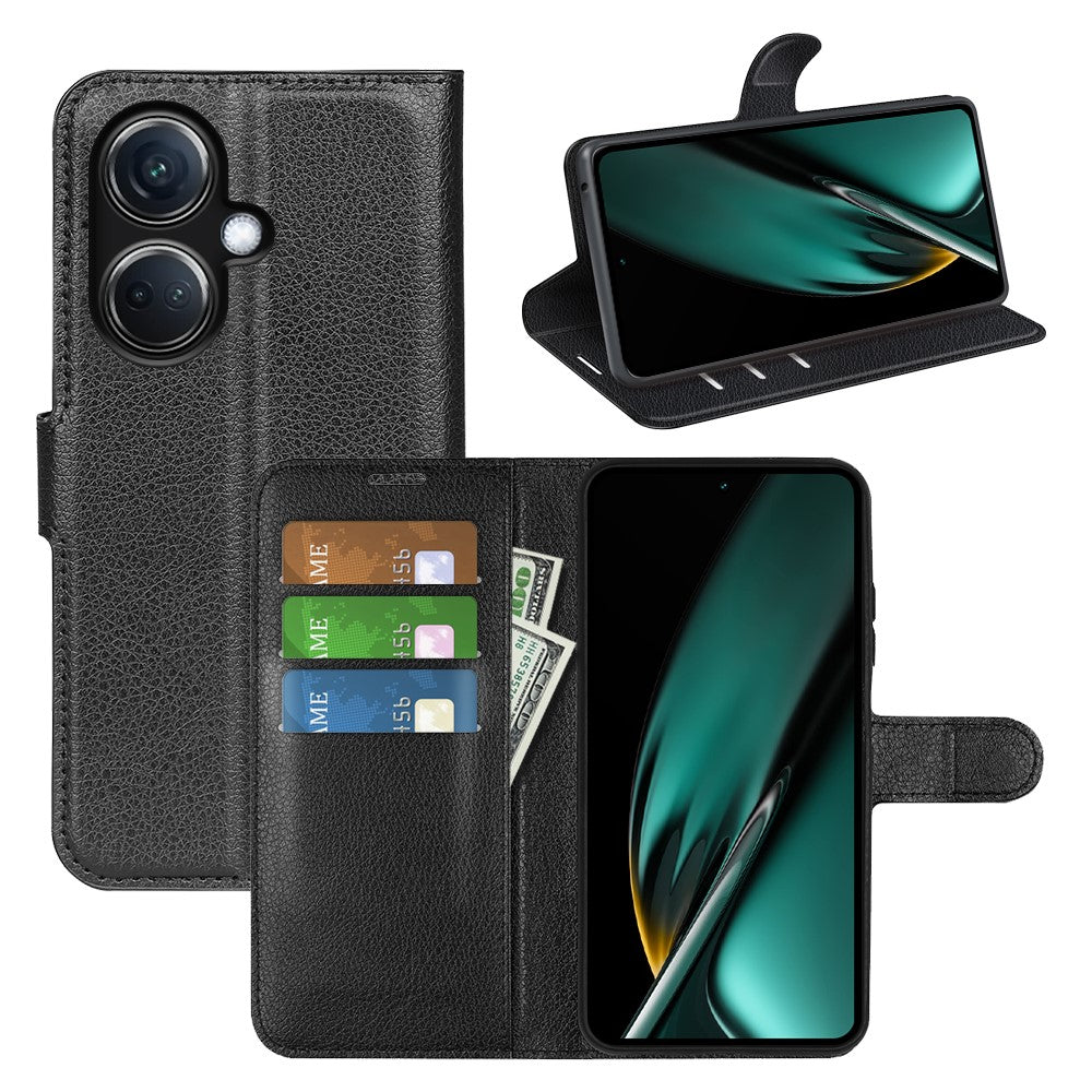Phone Case For Oppo K11 5G Wallet Litchi Texture Shell Anti-Scratch Stand PU Leather Phone Cover