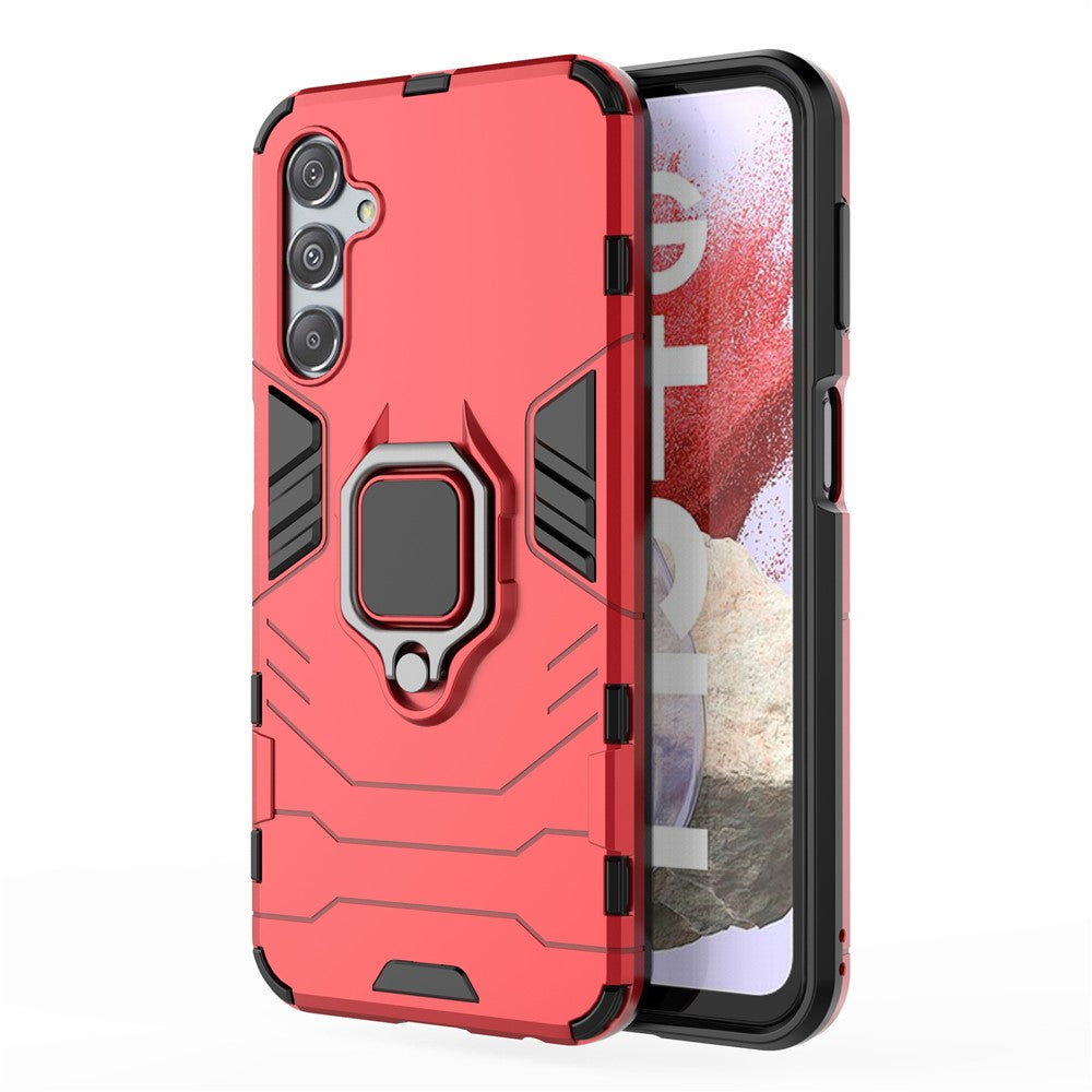 For Samsung Galaxy F34 5G / M34 5G Hard PC Soft TPU Back Cover Rotatable Ring Holder Kickstand Phone Case