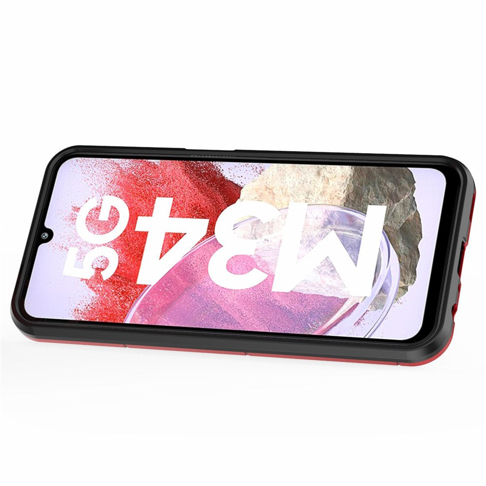 For Samsung Galaxy F34 5G / M34 5G Hard PC Soft TPU Back Cover Rotatable Ring Holder Kickstand Phone Case