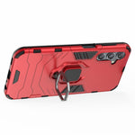 For Samsung Galaxy F34 5G / M34 5G Hard PC Soft TPU Back Cover Rotatable Ring Holder Kickstand Phone Case