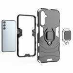 For Samsung Galaxy F34 5G / M34 5G Hard PC Soft TPU Back Cover Rotatable Ring Holder Kickstand Phone Case