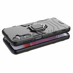 For Samsung Galaxy F34 5G / M34 5G Hard PC Soft TPU Back Cover Rotatable Ring Holder Kickstand Phone Case