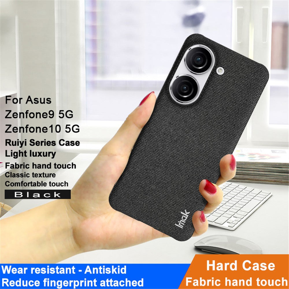 IMAK Ruiyi-serien til Asus Zenfone 9 5G / Zenfone 10 5G Stoftekstur Telefoncover PU-læderbelagt PC-cover