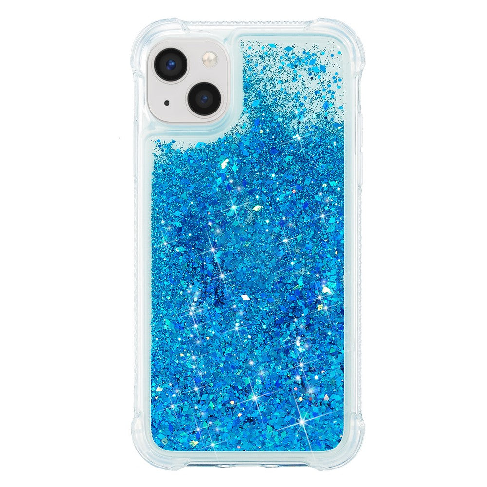 Til iPhone 15 Plus Glitter Quicksand Beskyttende Cover Gennemsigtigt TPU Telefon Bagcover