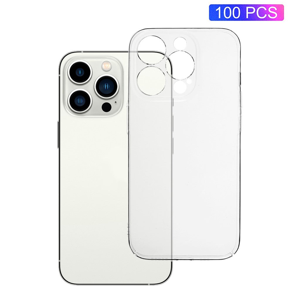 100 STK. Til iPhone 12 Pro HD Gennemsigtig Skal Klar Plastik Mobiltelefoncover Slankt, Hårdt Telefonetui
