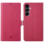 VILI DMK Series Wallet Leather Case for Samsung Galaxy S23 FE , Stand Cross Texture Phone Cover