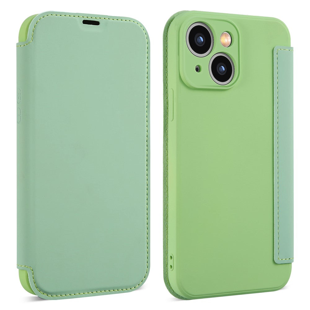 Til iPhone 15 Kortholder Støtteben Flydende Silikone Stødsikkert Beskyttelsescover Blød Telefoncover