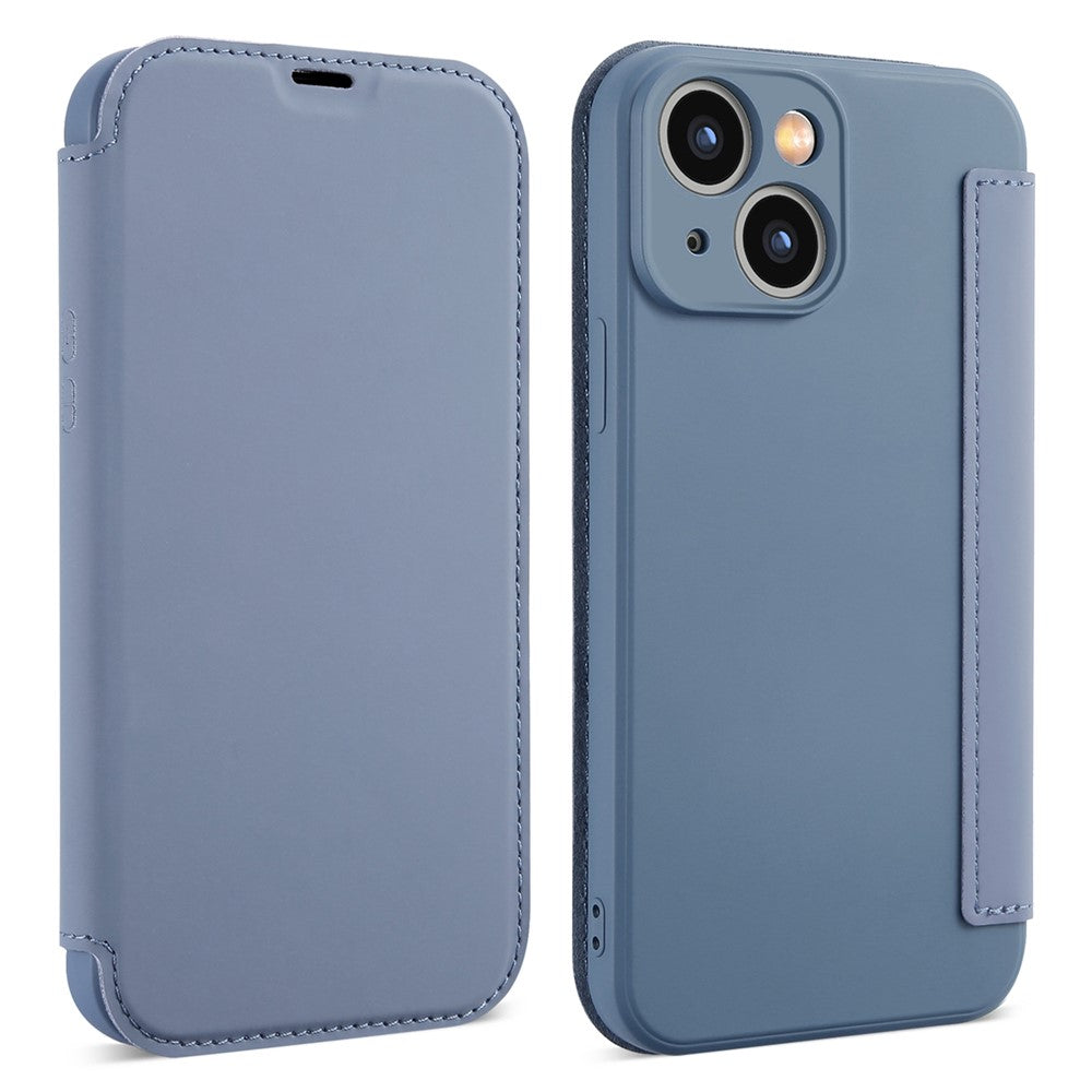 Til iPhone 15 Kortholder Støtteben Flydende Silikone Stødsikkert Beskyttelsescover Blød Telefoncover
