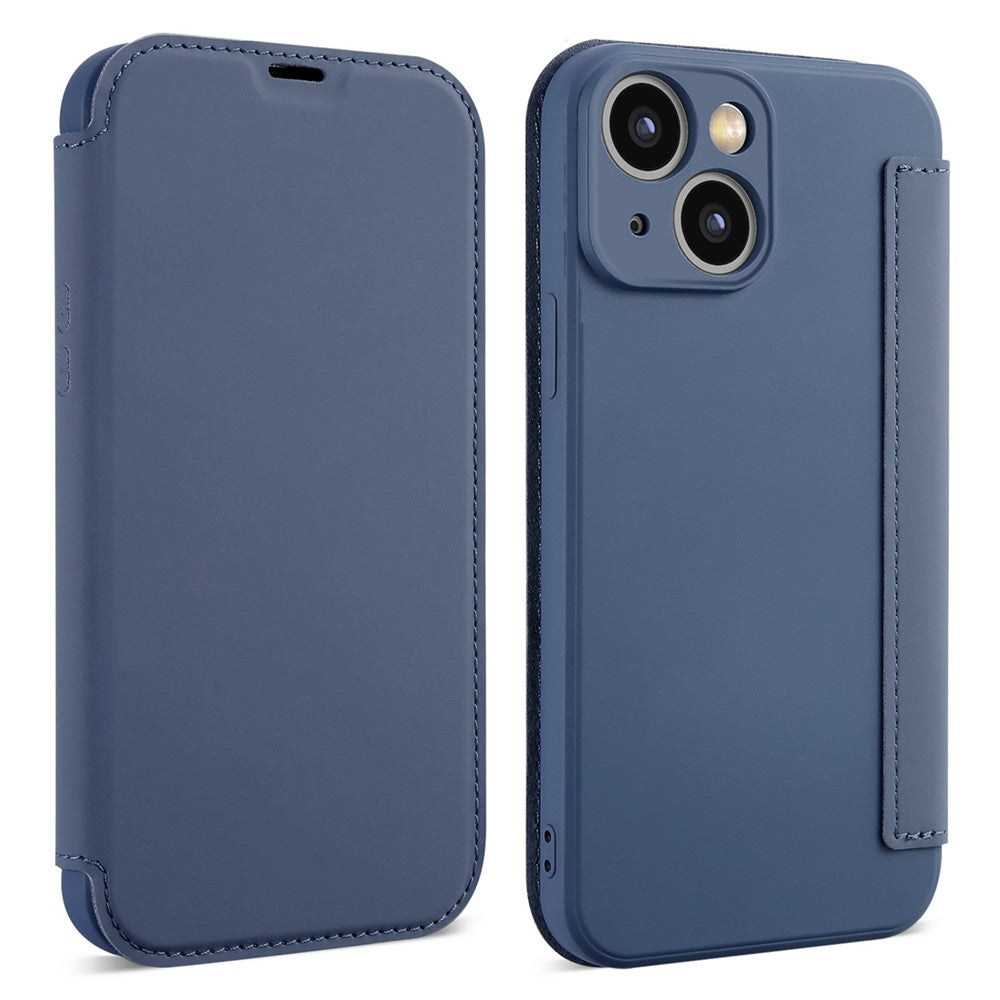 Til iPhone 15 Kortholder Støtteben Flydende Silikone Stødsikkert Beskyttelsescover Blød Telefoncover