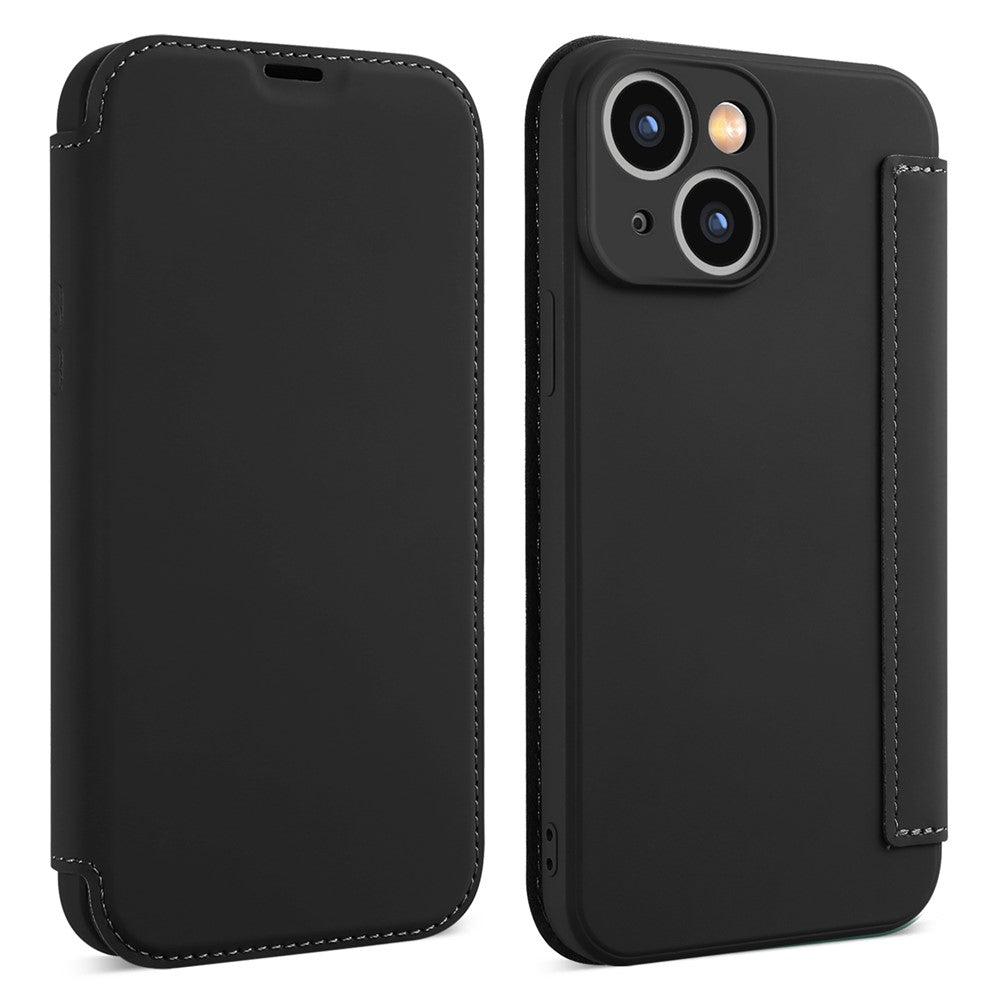 Til iPhone 15 Kortholder Støtteben Flydende Silikone Stødsikkert Beskyttelsescover Blød Telefoncover