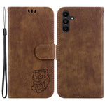 Sødt tigerpræget PU-læderetui til Samsung Galaxy A13 5G, pung-etui med stativ