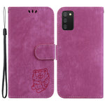 For Samsung Galaxy A03s (166.5mm) Cute Tiger Imprint Phone Case Leather Wallet Stand Cover