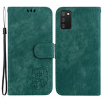 For Samsung Galaxy A03s (166.5mm) Cute Tiger Imprint Phone Case Leather Wallet Stand Cover